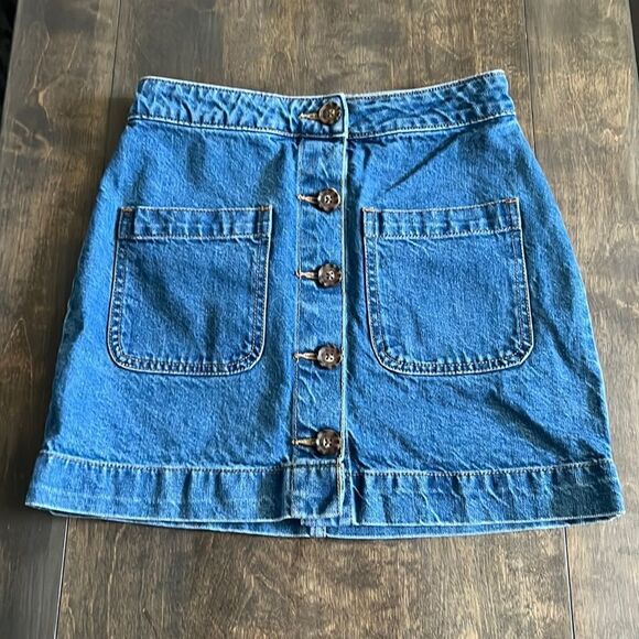 We the Free Super High Rise Denim Skirt Sz-24 - Picture 3 of 11